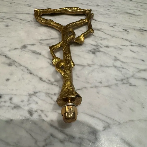 New Stainless steel candy dish 3 section with brass flower handle - Picture 7 of 8